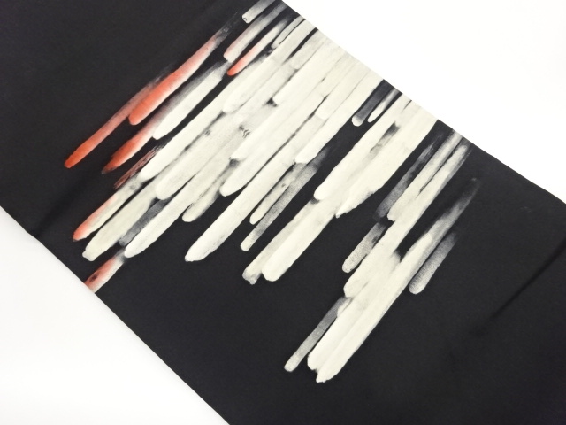 JAPANESE KIMONO / NAGOYA OBI / SHIOZE / HAND PAINTED LINE